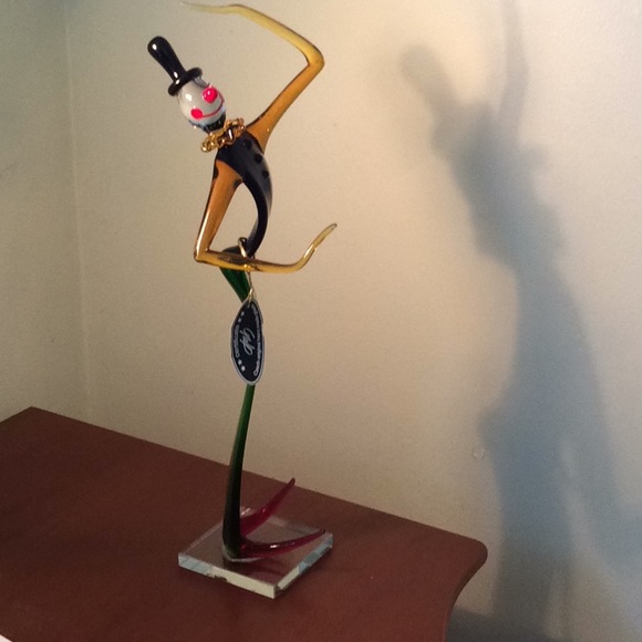 20’ Czech Original Hand Made Tall Clown Glass Art Sculpture - Picture 3 of 7